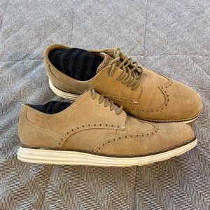 Tan Suede Cole Haan Wing Tip Shoes